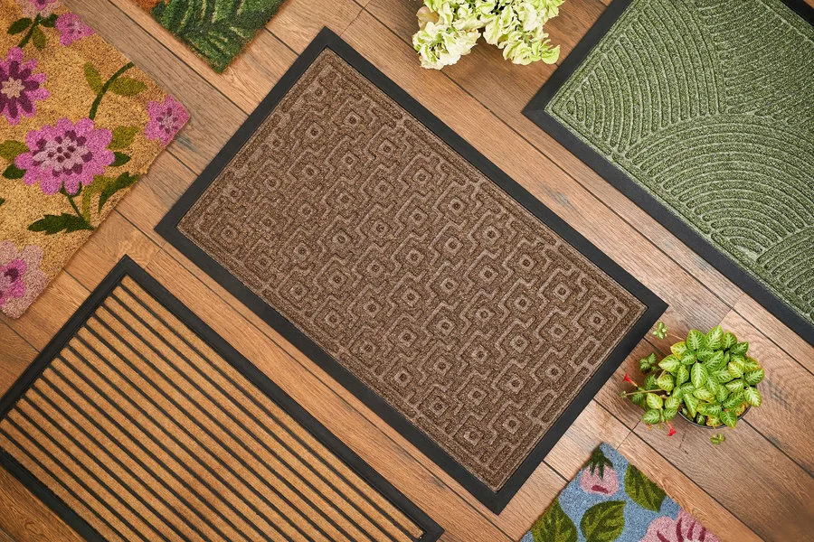 Floor Mat Geometric Brown